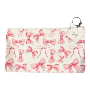 Elegant Pink Bow Cosmetic Pouch